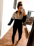 The MADDIE- cheetah 1/4 zip sherpa