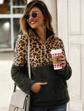 The MADDIE- cheetah 1/4 zip sherpa