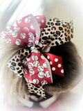 THE MORGAN- baseball/cheetah bow