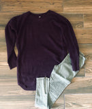 THE POLLY- plum knit sweater